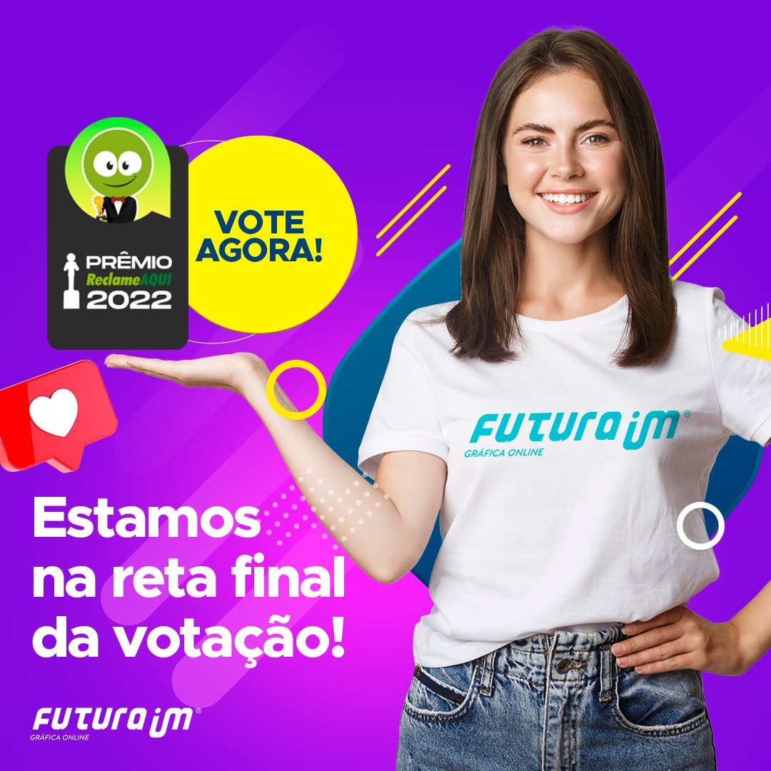 graficafuturaim's tweet photo. Está antenado nas últimas notícias?👀
A FuturaIM foi indicada ao *Prêmio Reclame AQUI 2022!* e já estamos na reta final, você tem 5 dias para votar na sua gráfica favorita!🏆🏃
Não perca tempo, acesse o link e VOTE 👉https://t.co/Gy4UM8YMki
#premioRA #votação #grafica https://t.co/LfG336NJC8