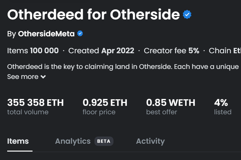 RandomAlphaNFT's tweet photo. 👀👀👀

BAYC FP: 52 ETH (~63280$)
ATH: ~420000$

MAYC FP: 10.2 ETH (~12400$)
ATH: ~132000$

Otherdeed FP: 0.925 ETH (~1125$)
ATH: ~24000$

What do you think about this?

#NFT #BAYC #MAYC #YugaLabs #NFTCommumity https://t.co/ZY69B3YftN