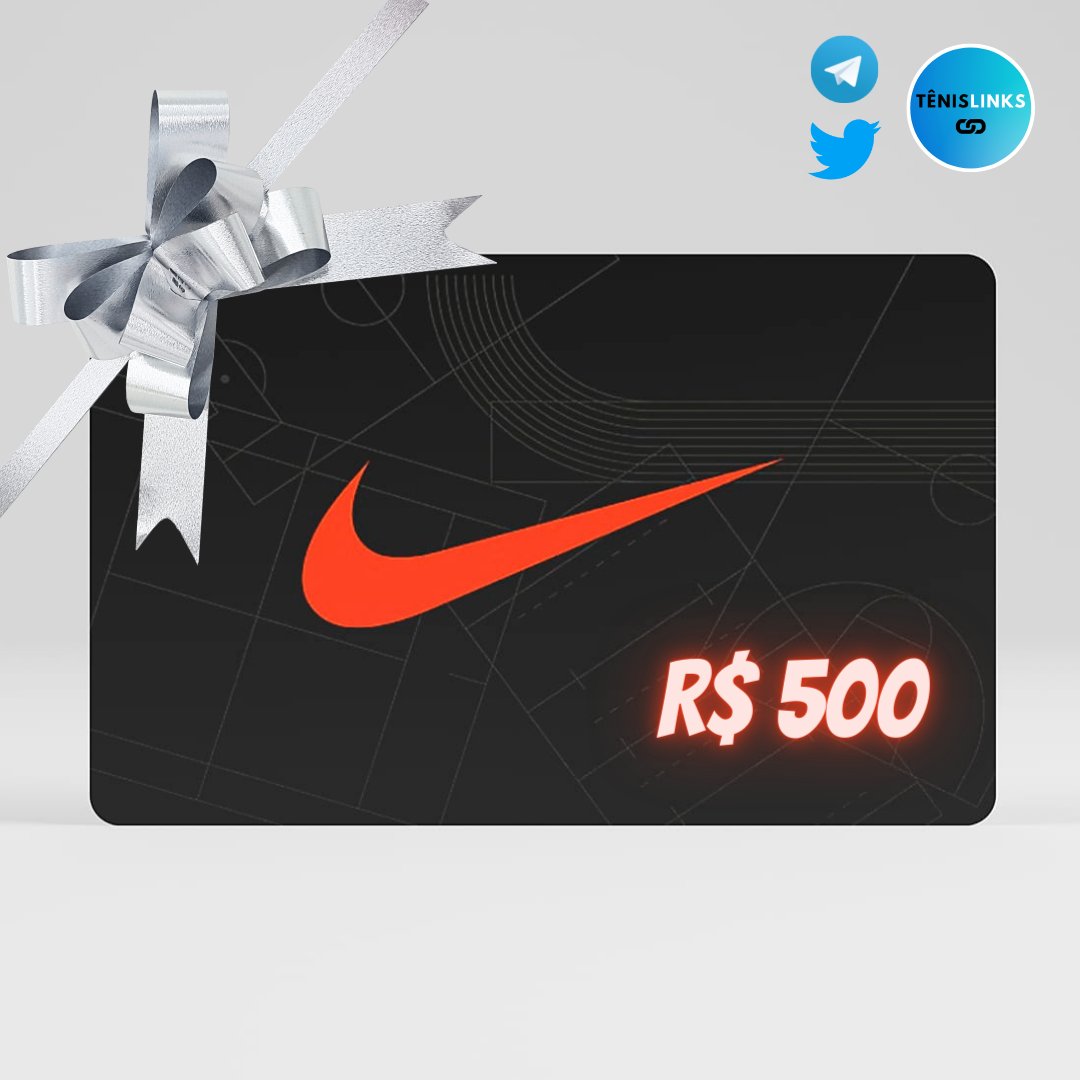 Sorteio:🍀

A TênisLinks vai sortear um Cartão Presente da NIKE no valor de R$ 500,00 para você!

Para participar é muito simples:

1 - Retweetar esse Tweet
2 - Seguir a gente no Twitter
3 - Seguir a gente no Telegram: 
t.me/tenislinks

O sorteio será realizado dia 25/11.