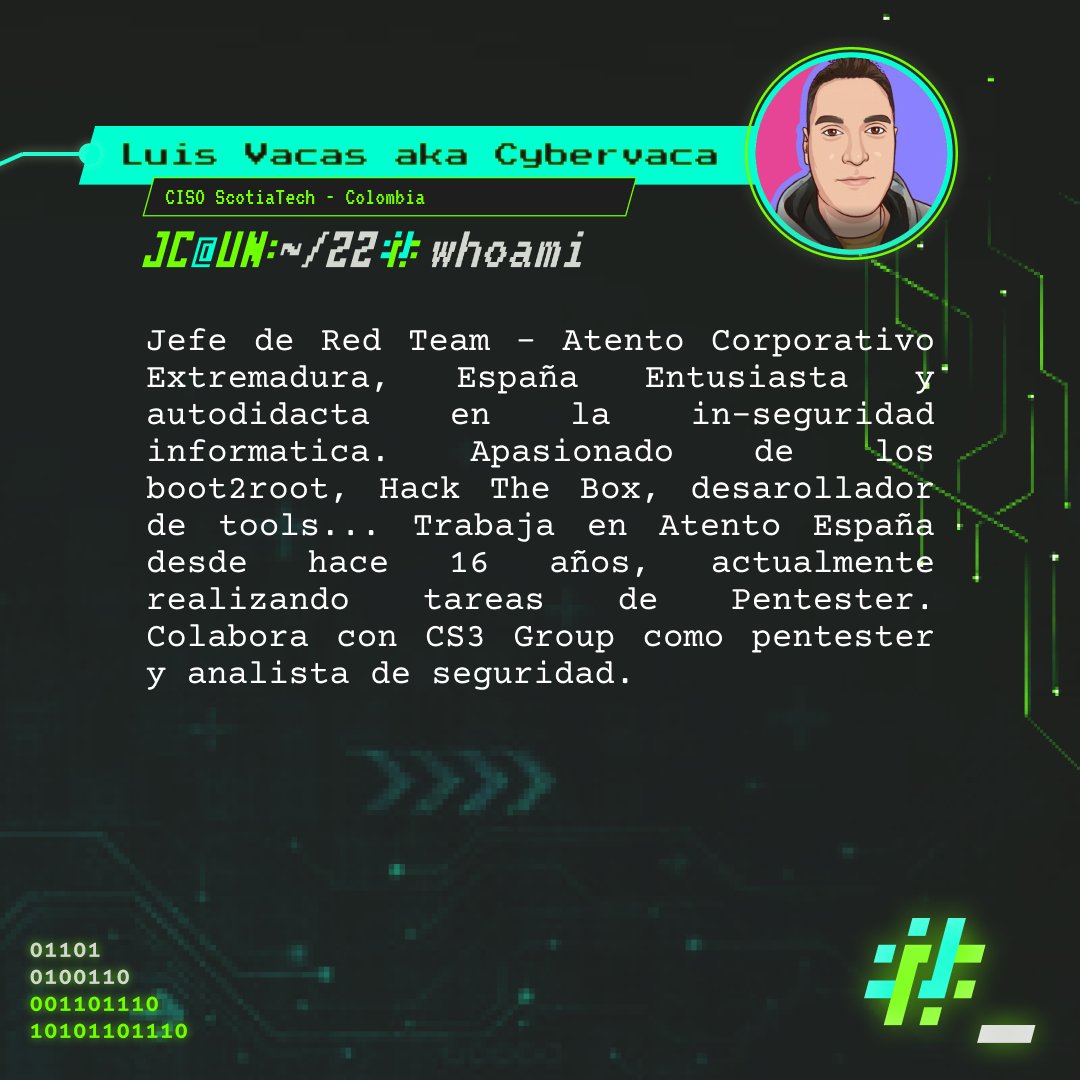 uqbarUN's tweet image. Otra charla bastante interesante la trae @CyberVaca_  desde España. Luis nos hablará acerca de "Ataques sobre directorio activo, security descriptors y el nuevo amsi bypass"

No te pierdas esta charla e inscríbete ya mismo al #JCUN2022

#Cybersecurity #Ciberseguridad #Hacking