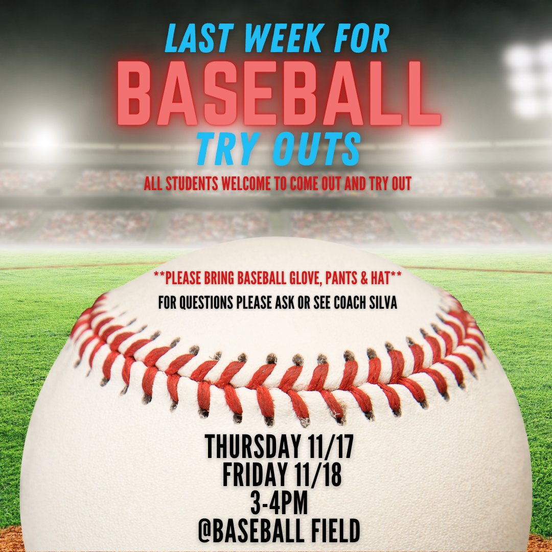 ❗️LAST WEEK for baseball try outs Saints❗️Come out and try out ⚾️ #SahsBaseball #SAHS  #OnceASaintAlwaysASaint