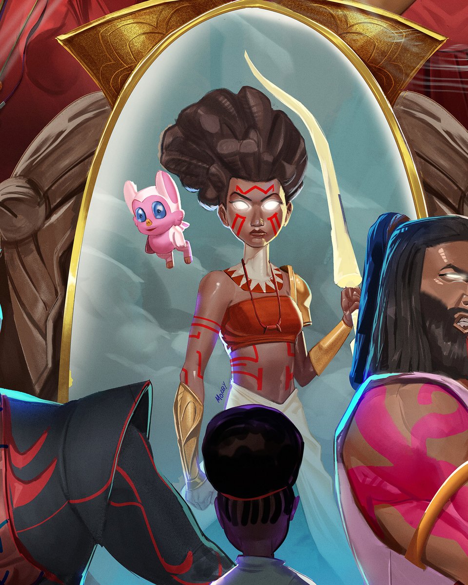 artofmorby's tweet photo. Land of Gods promo art for @vxanimation  

I had fun on this one, lots of colourful characters to draw. https://t.co/2i6yYgDxoq