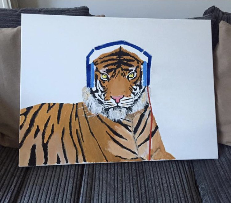 Marcuswriterman's tweet image. The last painting I did. 7 years ago today. Would you hang it up?