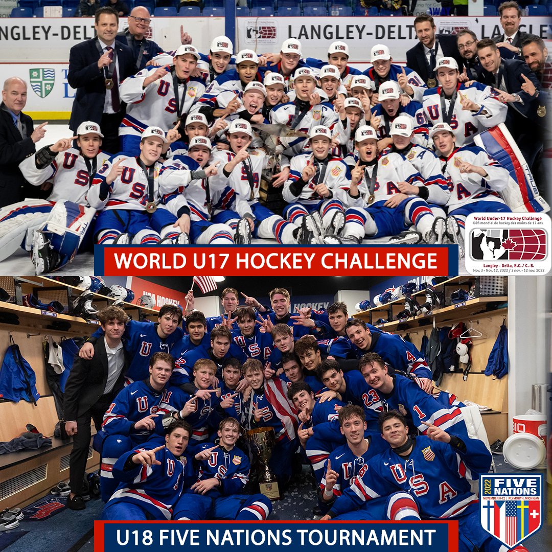 USAHockeyNTDP's tweet photo. A Victory Monday we'll never forget 🇺🇸 🏆🏆 https://t.co/j2ZRK0dP86