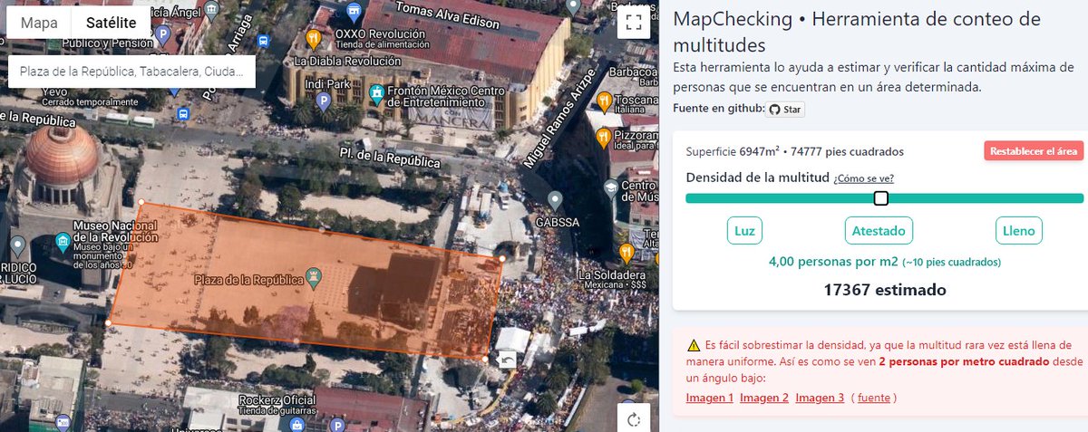 MirusCo's tweet photo. @moniquemexph @0609uriel_nat Sabían que no podían llegar al Zócalo por que la medición sería mas exacta que en movimiento, lo otro es que no esperaban que se fueran a retirar en el trayecto personas y al final claramente lo demuestra su video. 
#MapChecking #Github https://t.co/OHzZdoNMZ6