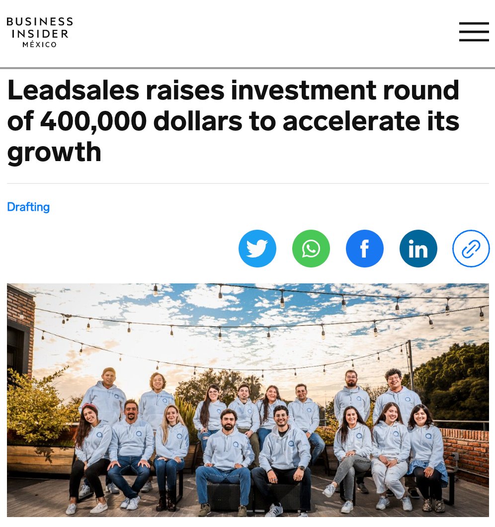 🥳 Woo! <a href="/ganasvc/">Ganas Ventures</a> invested in <a href="/Leadsales_io/">Leadsales - WhatsApp CRM</a>, alongside lead <a href="/uluventures/">Ulu Ventures</a>, and participants Cross Ocean Ventures, AngelHub, and TheBoardPeru. Thrilled to join <a href="/rpenacastro/">Roby Peñacastro</a> <a href="/villacanez/">david villa cañez</a> on their journey to build the future of conversational commerce from LATAM!