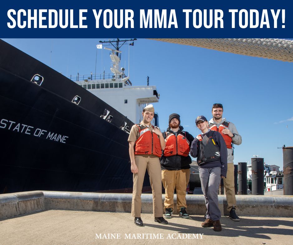 Want to learn more about what MMA has to offer? You can schedule your MMA campus tour today, where you will be able to experience the scenic beauty of our Castine, Maine location. Schedule your tour here: admissions.mainemaritime.edu/portal/tour