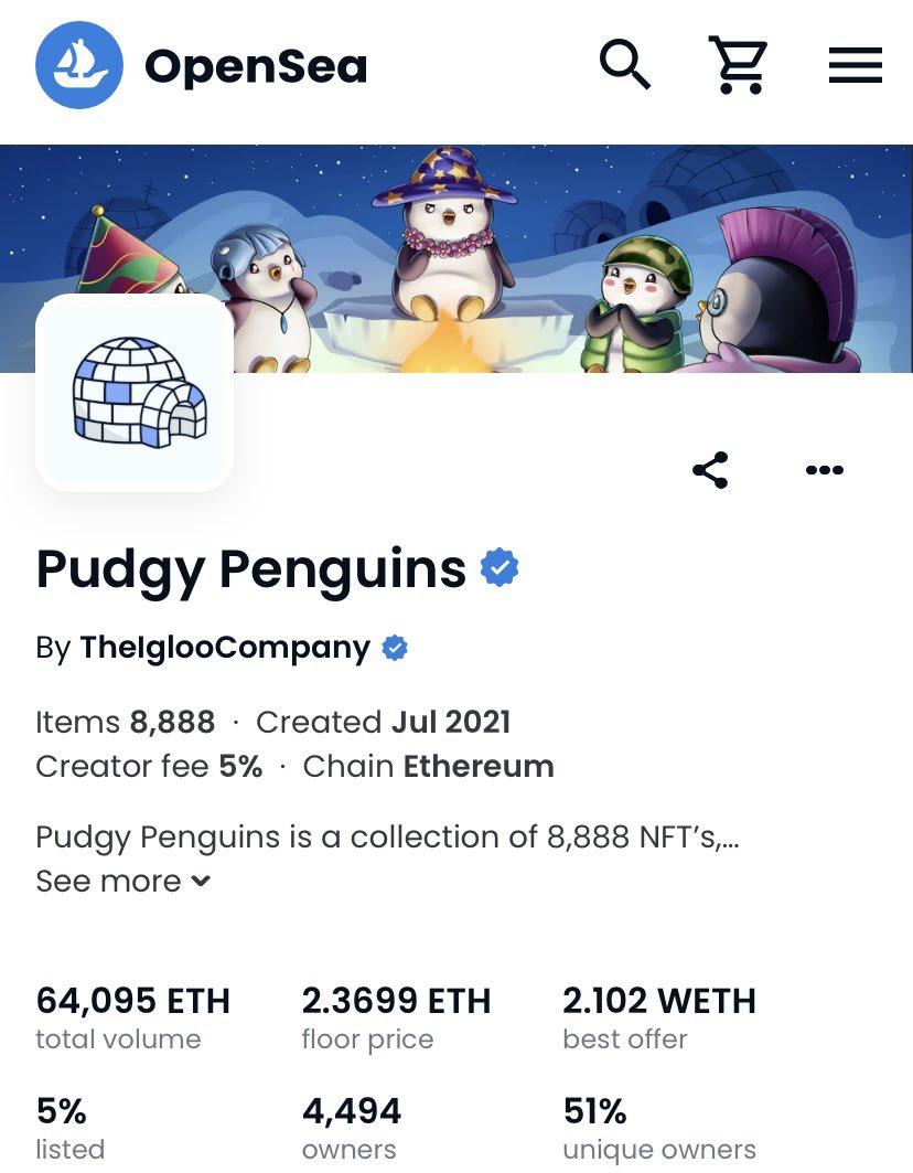 beausecurity's tweet photo. One booger ape will still buy you 4 Pudgy Penguins. Get ‘em while you still can https://t.co/CeM9PGkZaC