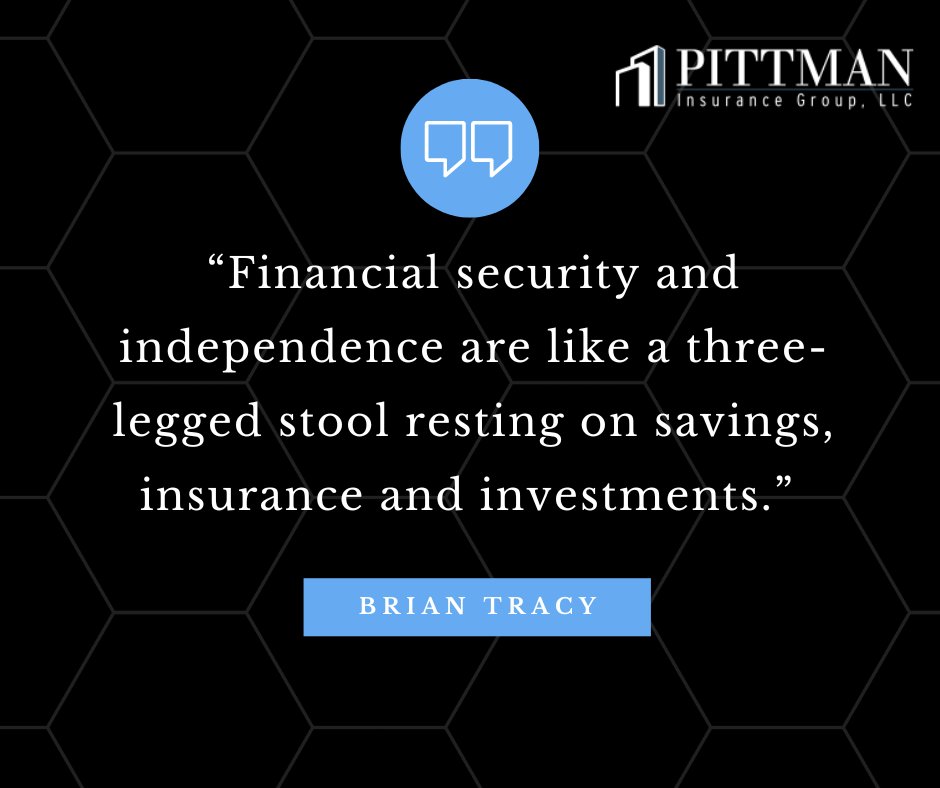 PittmanInsGrp's tweet image. “Financial security and independence are like a three-legged stool resting on savings, insurance and investments.” – Brian Tracy
#PittmanInsurance #MondayMotivation #MotivationalMonday #MotivationalQuotes #InspirationalQuotes