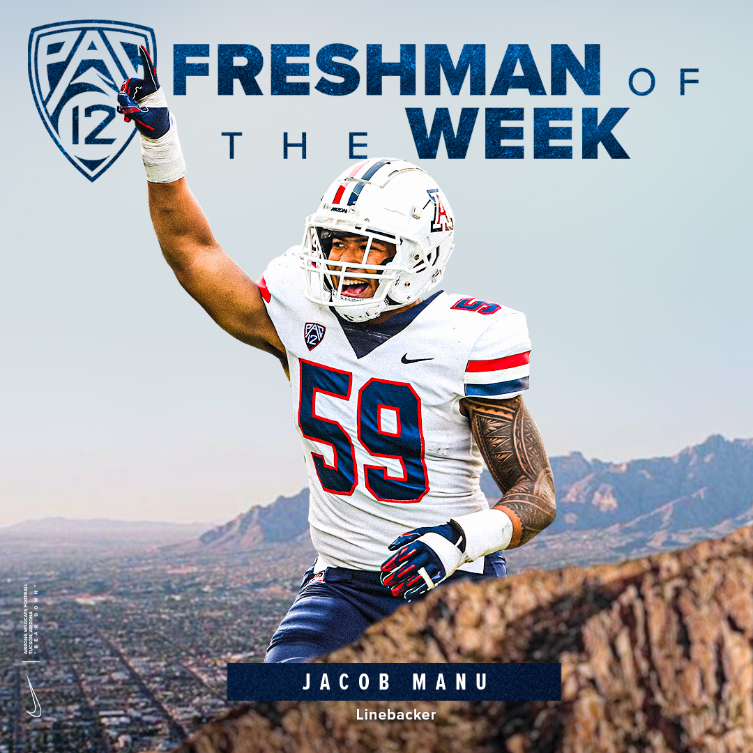 Congrats to our #Pac12FB Freshman of the Week <a href="/Jacobmanu6/">Jacob manu</a>!

#ItsPersonal | #RiseWithUs