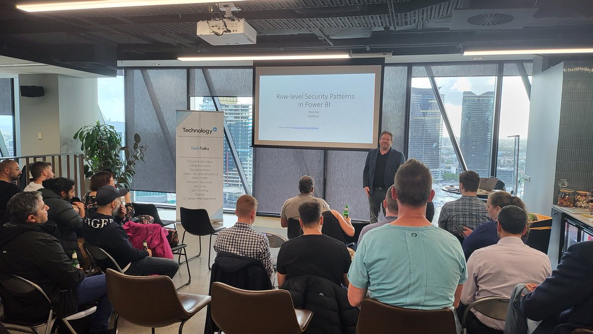Rad_Reza's tweet image. it was great to see many enthusiasts about the #Powerbi #RowLevelSecurity today ar Melbourne Power BI user group
thanks @DashboardDr for hosting it