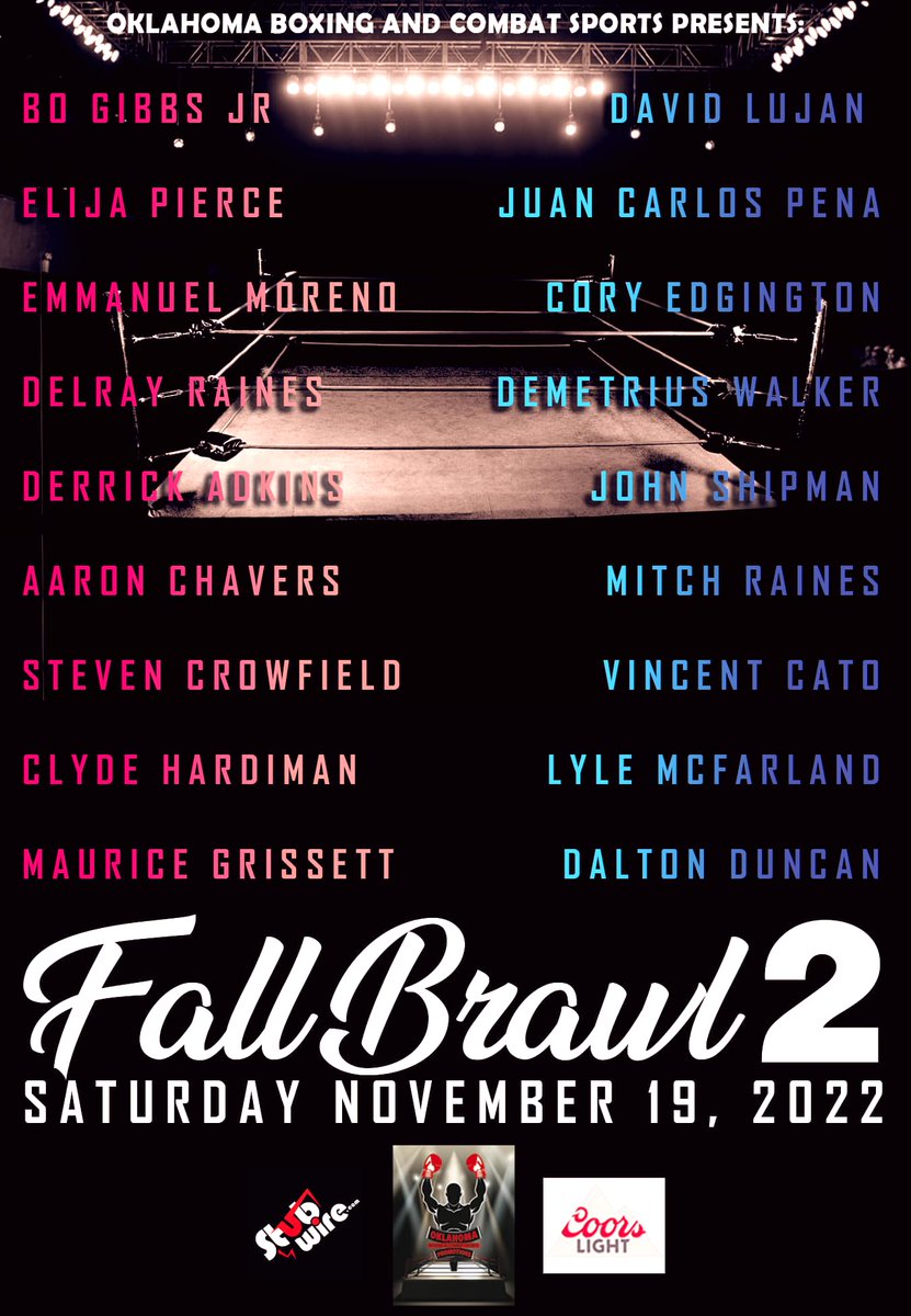 Triller_TV's tweet photo. ๐ฅ๐ฅ Bringing the Boxing Action to Oklahoma ๐ฅ
Bo Gibbs Jr faces David Lujan in the super middleweight headliner of #FallBrawl2.
This Saturday on #FITE.
๐ https://t.co/z0HuCMSKen https://t.co/GNYIzAdMqw