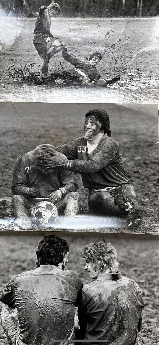 Dad and Micky Droy after training! When pitches were pitches! Just get on with it 👍⚽️