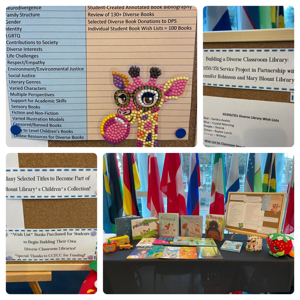 Students in the Reading and Language Development class created a Diverse Classroom Library to become part of <a href="/AverettU1859/">Averett University</a> Blount Library with assistance from the Center for Community Engagement and Career Competitiveness.