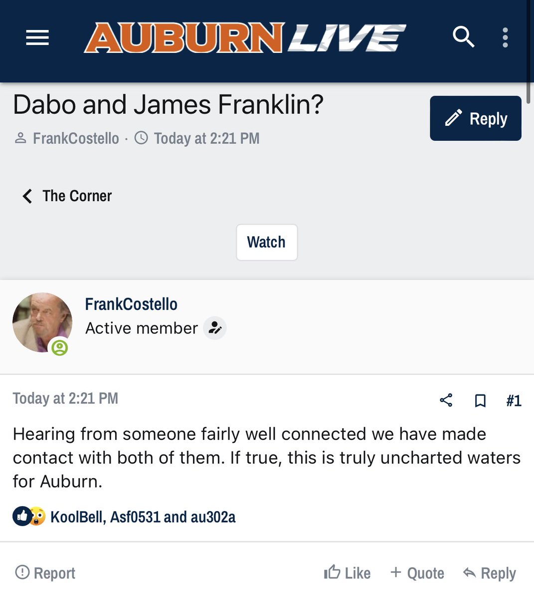 Message Board Geniuses on Twitter "Not so fast Auburn fans, well