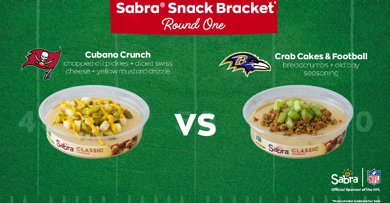 Vote now in the first round of our 2022 Sabra Snack Bracket 🏈. We’ll be randomly selecting voters to try the winning flavor inspired by your favorite NFL teams.
Click here to vote: x.com/Sabra/status/1…