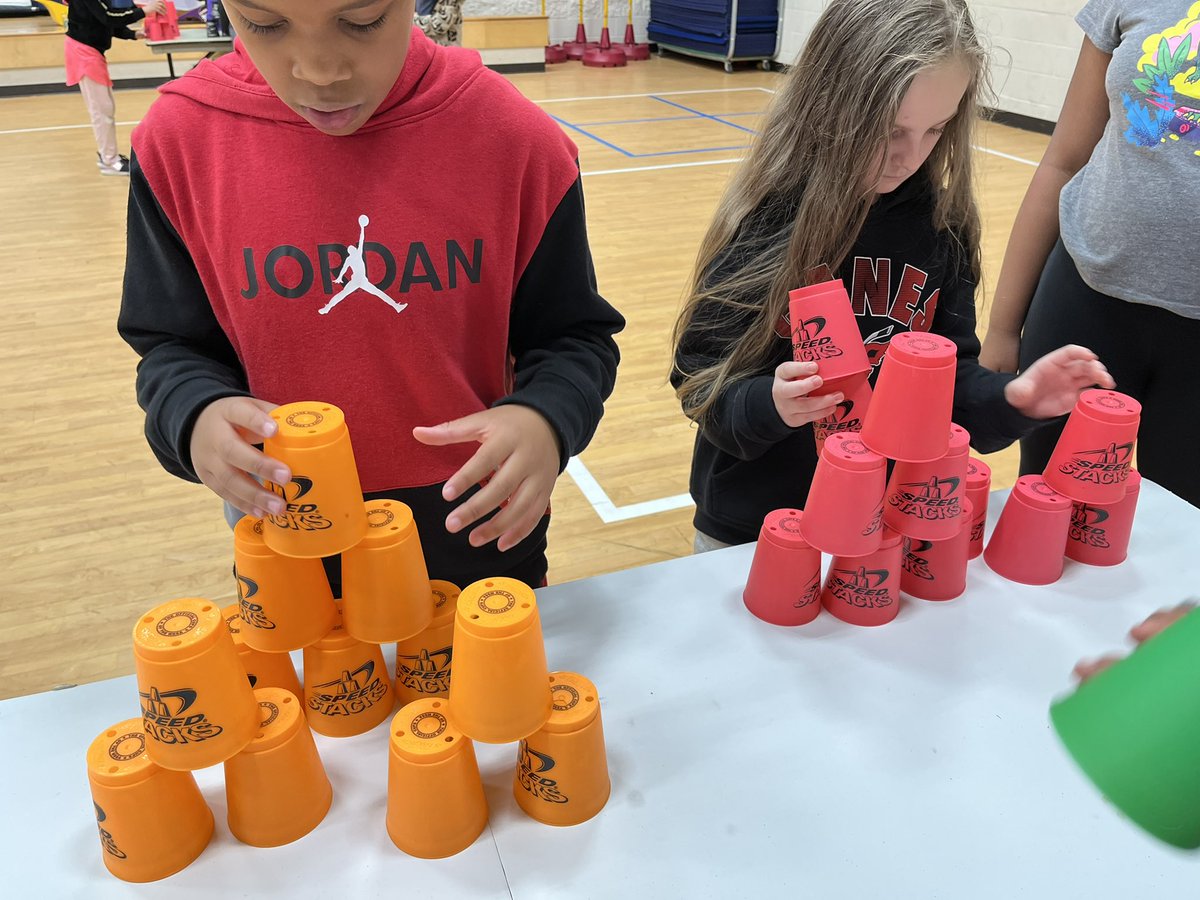 #2022stackup #speedstacking Knightdale Elementary speed stackers in action. Lesson Finale. Musical Speed