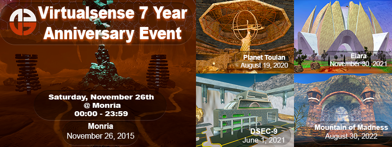 DarkMoonEnigma's tweet photo. https://t.co/Axc4GzTndZ | Virtualsense is celebrating 7 yrs as a development team and we're not done yet - Join us at this event to mark yet another milestone where community is everything to us. | #Virtualsense #Monria #DSEC9 #PlanetToulan #EntropiaUniverse https://t.co/GQeqyPl9j8