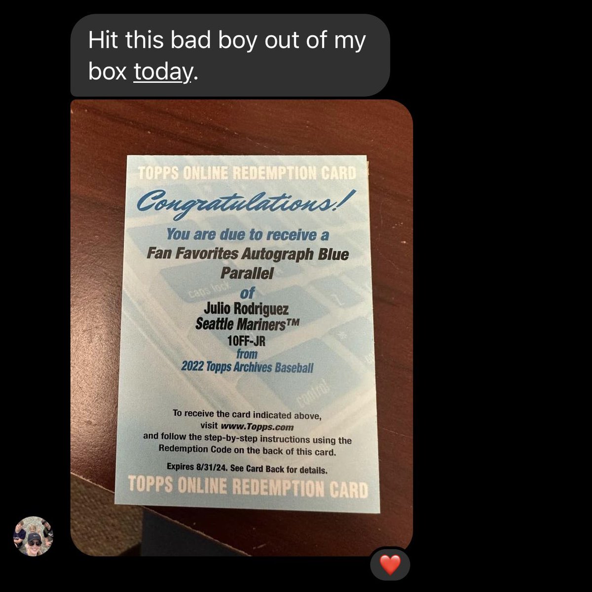 CCard_Club's tweet photo. Massive J-Rod redemption hit by Nic B! 🔥🔥

#juliorodriguez #jrod #toppsarchive #mlbbaseball #toppsbaseball #mlb #baseball #thehobby #whodoyoucollect https://t.co/B2G3GTJMfz
