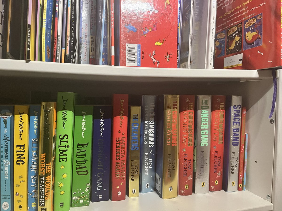 Kimbidean's tweet photo. Hhhmm … think we might need more shelf space for my boys library of @TomFletcher and @davidwalliams books soon! 🙈☺️ https://t.co/AzGFUK6oFQ