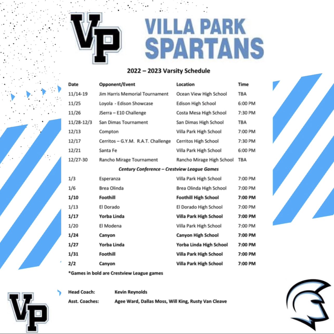 Villa Park High School Boys Basketball on Twitter "Spartan Nation Boys