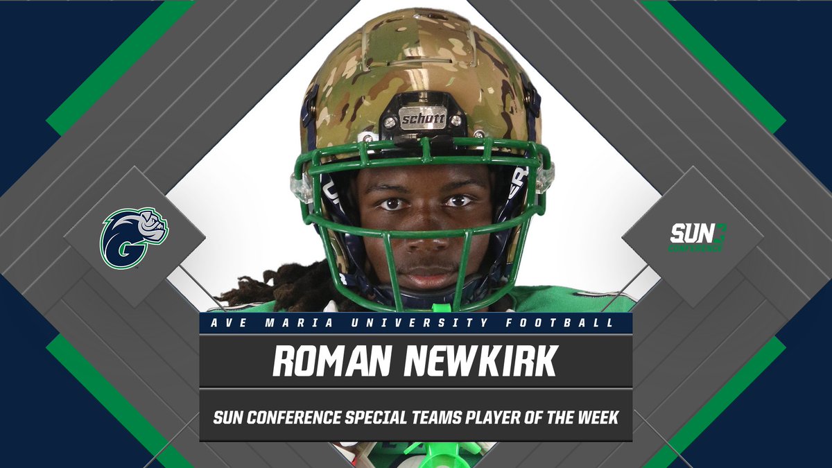 Gyrenes's tweet photo. @GyreneFootball ends the season with TWO of the @sunconference's Players of the Week!

Quarterback Andrew Lege earns Offensive Player of the Week honors, while all-purpose standout Roman Newkirk is named Special Teams Player of the Week! https://t.co/20kFW42Fuw