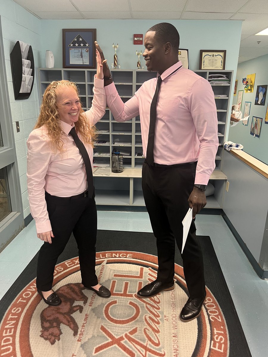 BeMore_AP's tweet photo. Day 1 of American Education Week was a success with TWIN day @ExcelAcademyHS. See you tomorrow for PJs and Fuzzy slippers. @PrincipalEYoung @MWmsTruitt @SonjaSantelises @JohnDavisBCPS https://t.co/xraKkJ3oOQ