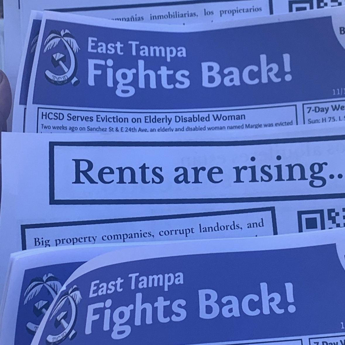 TropCommunists's tweet photo. On Saturday, Committee members, supporters, and ETFB members gathered in Borrell Park to work on the logistics of further transforming the share into community meetings for an incipient tenant's organization. https://t.co/g2ziwOsnzU