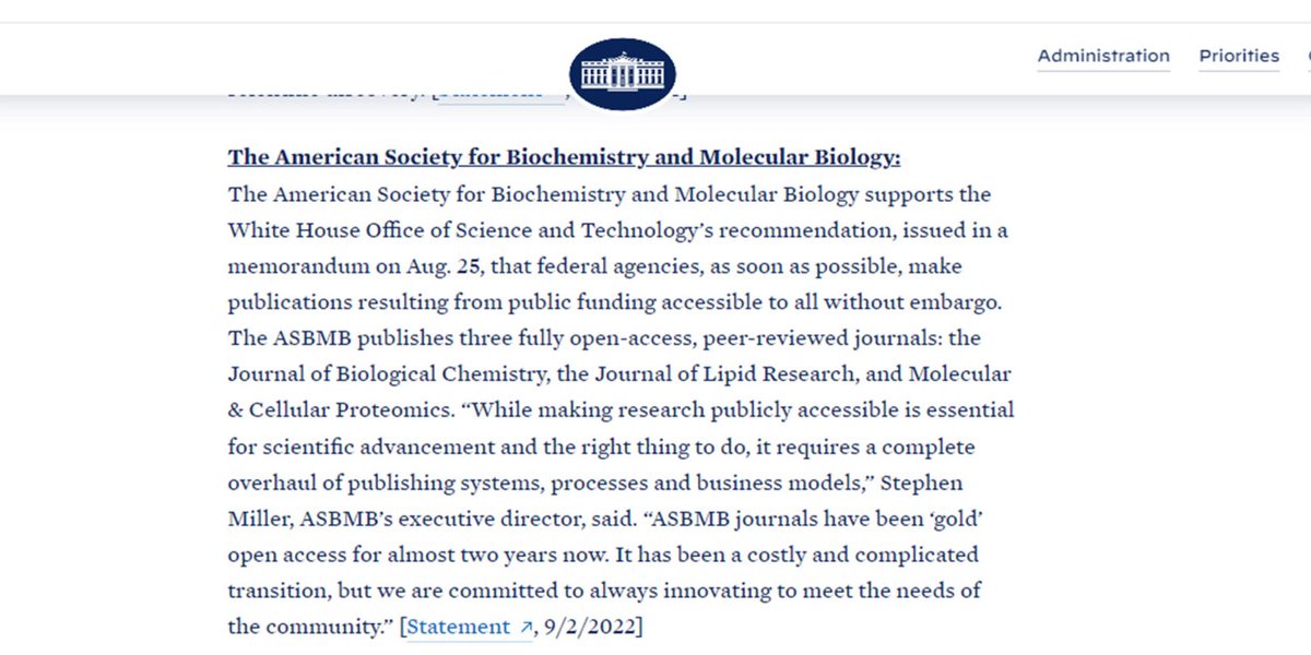 Thanks @WHOSTP for taking such an important step towards #OpenAccess and for the @ASBMB shoutout