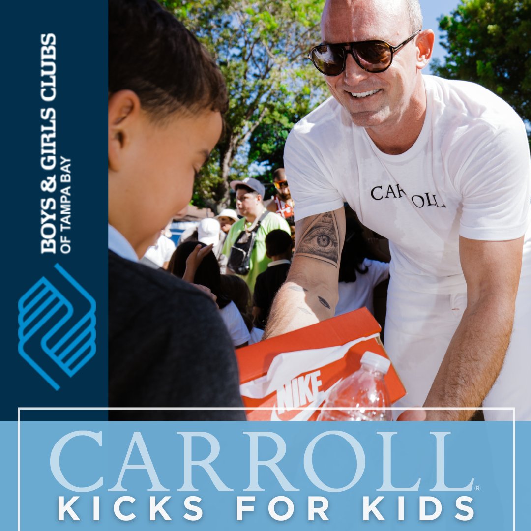 CARROLL (@carrollorg) on Twitter photo Another day, another shoe giveaway! CARROLL's Kicks for Kids event will be taking place in Tampa tomorrow! CEO Patrick Carroll is donating hundreds of shoes to the <a href="/BGCTampa/">Boys & Girls Clubs of Tampa Bay</a> in collaboration with @Benjaminkickz.
#GreatFuturesStartHere #GivingBack Another day, another shoe giveaway! CARROLL's Kicks for Kids event will be taking place in Tampa tomorrow! CEO Patrick Carroll is donating hundreds of shoes to the <a href="/BGCTampa/">Boys & Girls Clubs of Tampa Bay</a> in collaboration with @Benjaminkickz.
#GreatFuturesStartHere #GivingBack