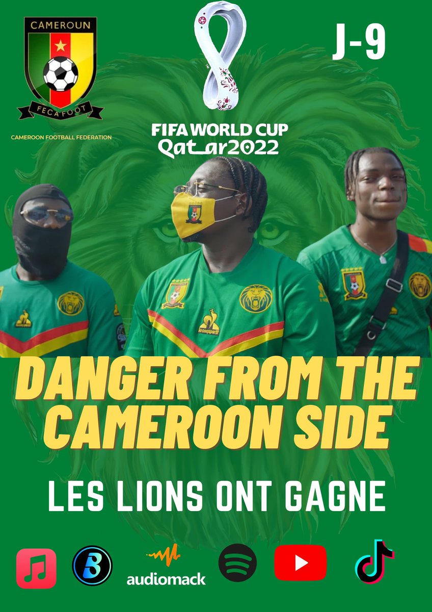 umbadagency's tweet photo. ROAD TO QATAR 🦁🇨🇲 @unclelondon237 X @iamdrako7 X @yourboyKaf  LES LIONS ONT GAGNÉ 🇨🇲
WE GO TAKE THAT CUP 🏆🇨🇲
#WorldCup2022 #cameroon #Qatar2022  
GRAPHICS DONE BY @umbadagency 📢 https://t.co/NfOsrQqb4p