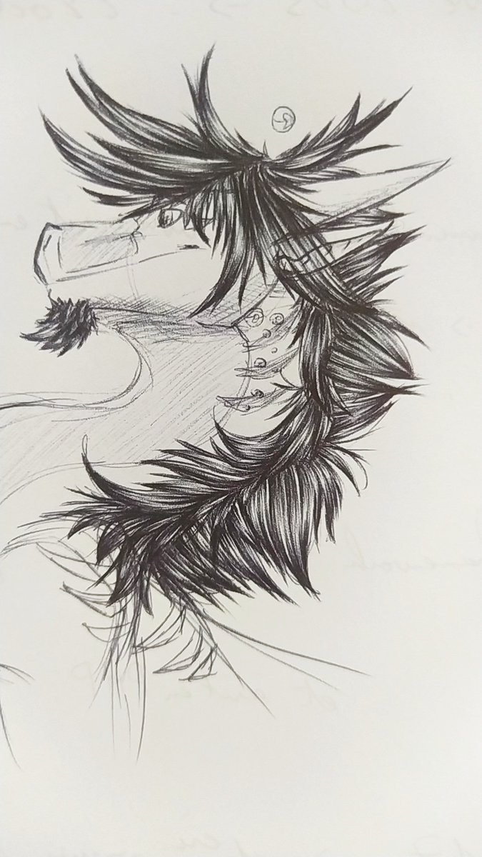 Little doodle on a side. 
Tried so water pose. My mane sure get messy in water.