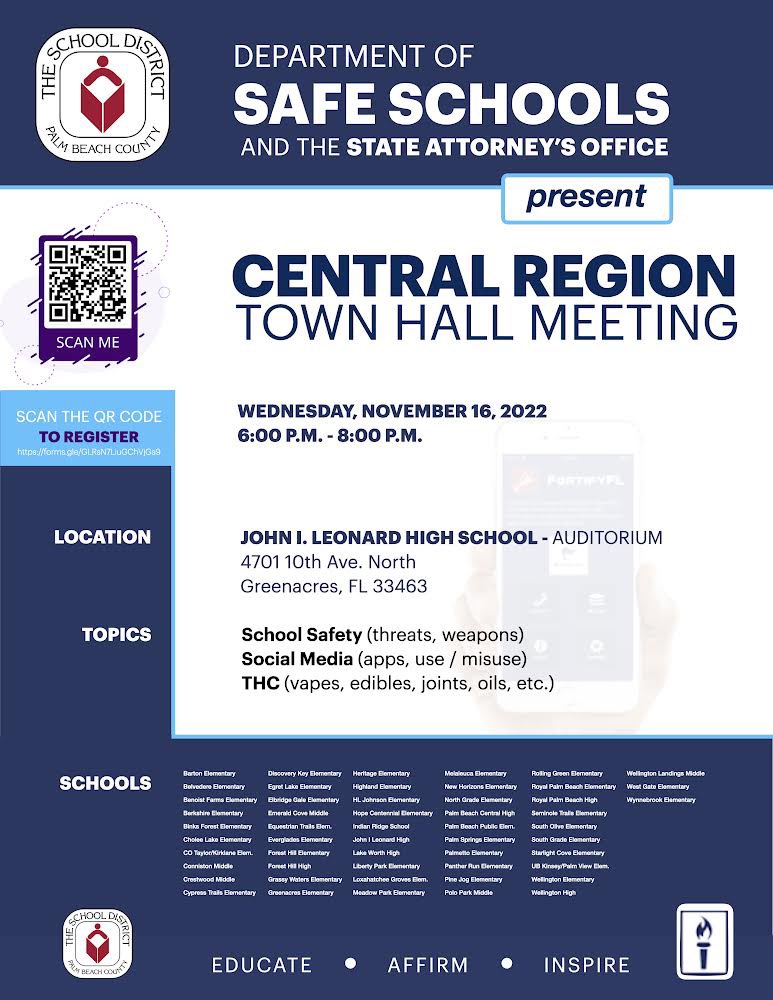 Join us on Wed, 11/16, 6-8 pm <a href="/JILPRIDE/">John I Leonard High</a> as we discuss urgent matters such as weapons, school threats, THC &amp; illegal substances, &amp; bullying. Let’s all come together and support our students. See the flyer for more info. Link to register: forms.gle/Qn5kU6miusGqhx…