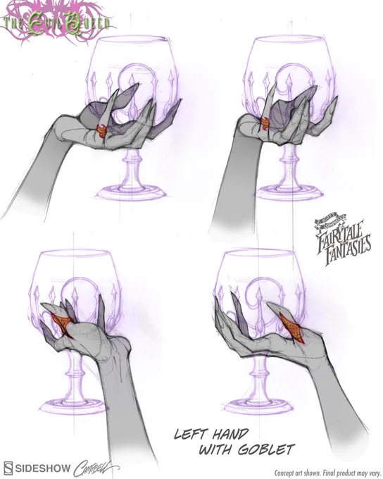  Swipe to look through this 5th batch of the sketch details that went into designing my most recent statue `The Evil Queen' with  Focusing this time of hand shape &amp; gesture.Available here  ! 