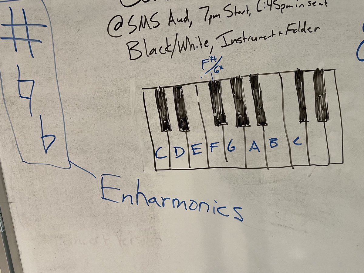 6th grade band @OPC had “the talk” today. 🤯🤯🤯 #enharmonics