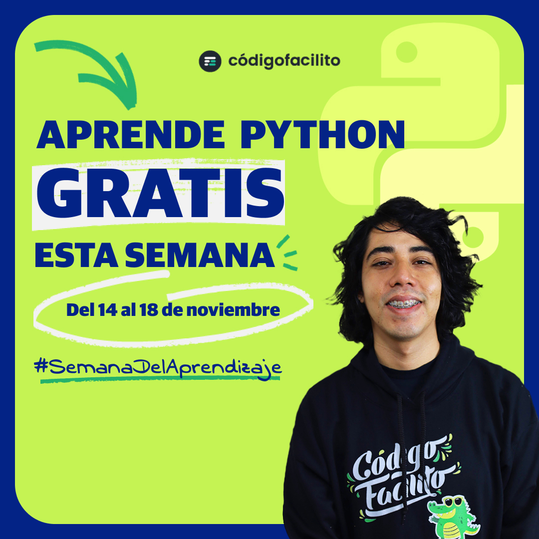 codigofacilito's tweet image. Aprende PYTHON 🐍 *gratis* esta semana en Código Facilito 

En la #SemanaDelAprendizaje toda nuestra plataforma está abierta, sin necesidad de pagar 💚

🧵👇