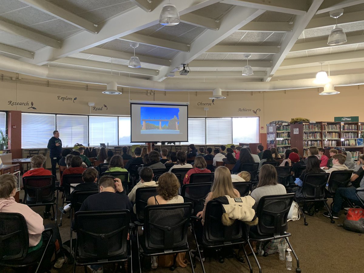 HKellyCG's tweet image. What a day! Thank you @CLSouthHS alumni Chris Kaiser, CFO of @Pixar for inspiring our students today! Chris presented to our art, business, and computer science students throughout the day. “Dream Big!” 🐊✨#OnceAGator #CLSengaged @CHSD155 @CLSRatliff @joshuatnobilio @CarsonSterk