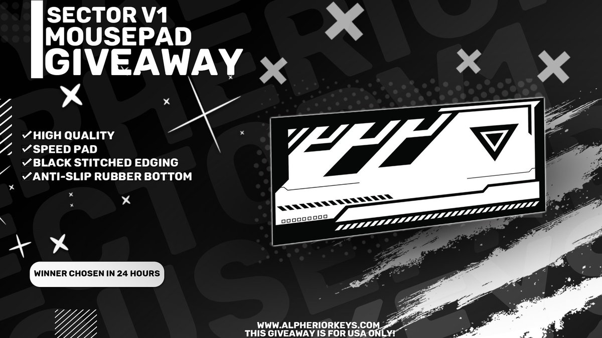 ✖️❕Sector Mousepad Giveaway❕✖️
Hai Twitter!!! We're giving away our Sector Mousepad!! 

 To Enter:
-Like &amp; Retweet
-Follow Us
-Comment🤍

Winner Will Be Chosen in 24 Hours!! Good Luck!🖤
