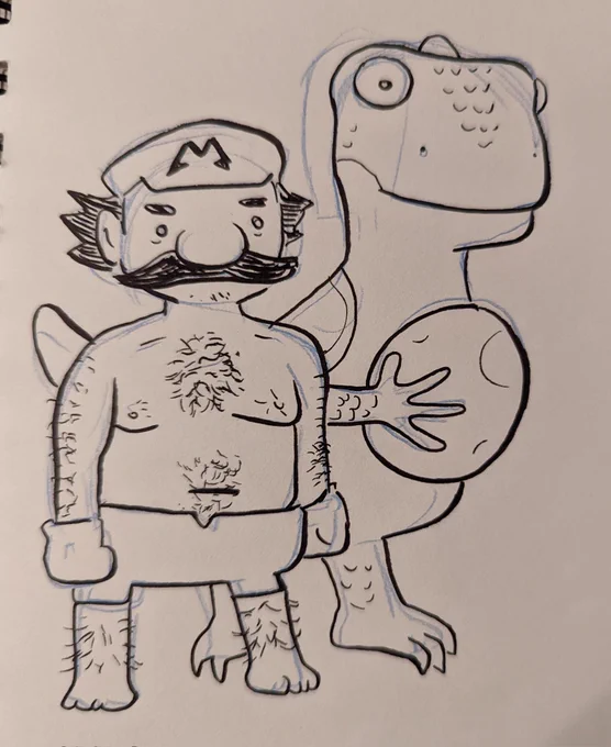 Murio the Plumber and his dinosaur pet Yasshi 