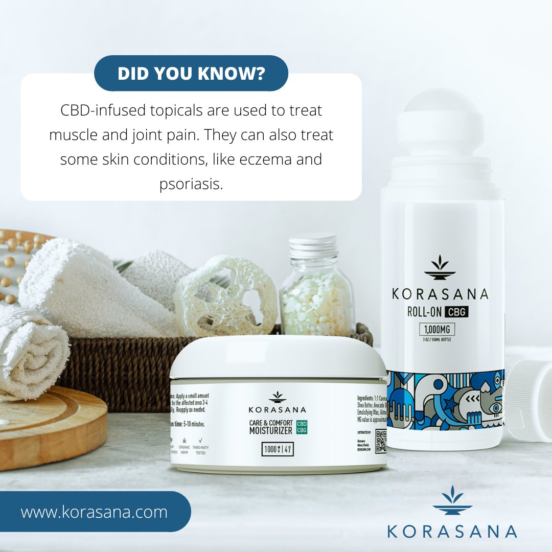 Did you know? CBD topicals can be used to relieve muscular and joint pain, skin disorders such as eczema and psoriasis, and even anxiety.

#cbd #hemp #thc #musclepainrelief #jointpaintreatment #skinhealth #eczemarelief #psoriasistreatment #anxietyrelief #topicals #skincaregoals