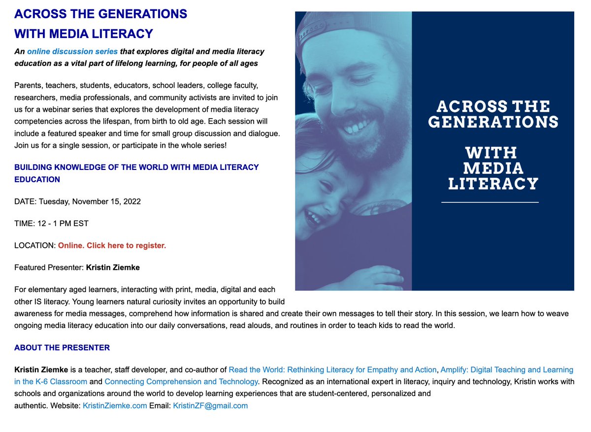 KristinZiemke's tweet photo. Join me 11/15 at 12 ET/ 9 PT as I share strategies for #mediaeducation with #elementary learners! It's free and it's going to be awesome! #medialiteracy #mediaed #elemedchat #appleeduchat #globalliteracy https://t.co/a0crXTZQkx https://t.co/5wdQNm0BdA