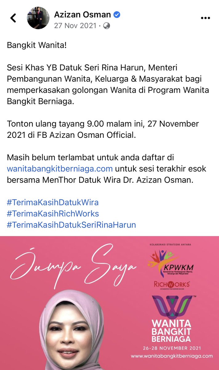 mohamad_azwar's tweet image. 4. Menteri wanita dan keluarga paling hina kita pernah ada. 

Selain meredhai wanita hina di depan muka, dia ni jugak ada kolaborasi dengan Azizan Osman yang sampai sekarang tak tahu PHD dia sebenarnya dari uni mana. 

Tapi PN masih pilih dia ni jadi calon Parlimen Sepang 😫😣😫