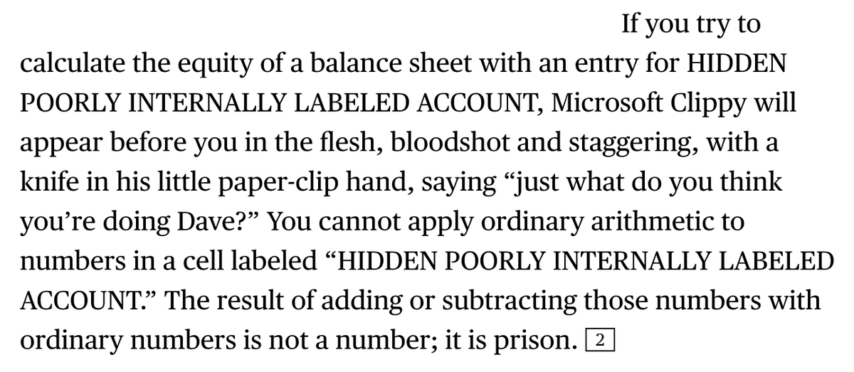 molly0xFFF's tweet photo. the latest Money Stuff is a worthwhile read, if for nothing else the entertainment value of watching @matt_levine struggling to keep it together while going through the leaked FTX balance spreadsheet

https://t.co/lmUkfDHbMq https://t.co/LaoGyDUhTk
