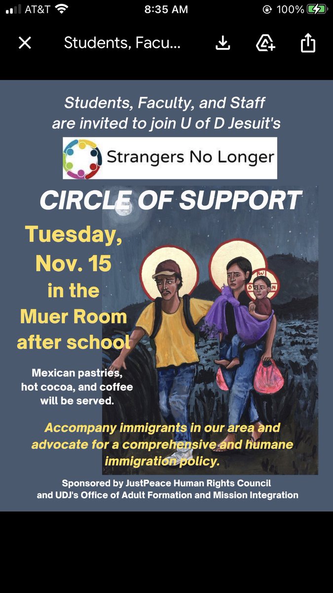 JustPeace_UDJ's tweet photo. Tomorrow after school in the Muer Room. All students, faculty, and staff welcome. https://t.co/lEqEZ5sCly