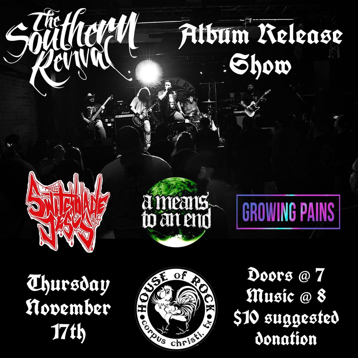 We are THREE DAYS OUT from our album release show with the homies in <a href="/The_Switchblade/">Switchblade Jesus</a> <a href="/AMTAEband/">AMTAE</a> and <a href="/growing_tx/">Growing Pains - Band</a>! Who’s going to come party with us?!?