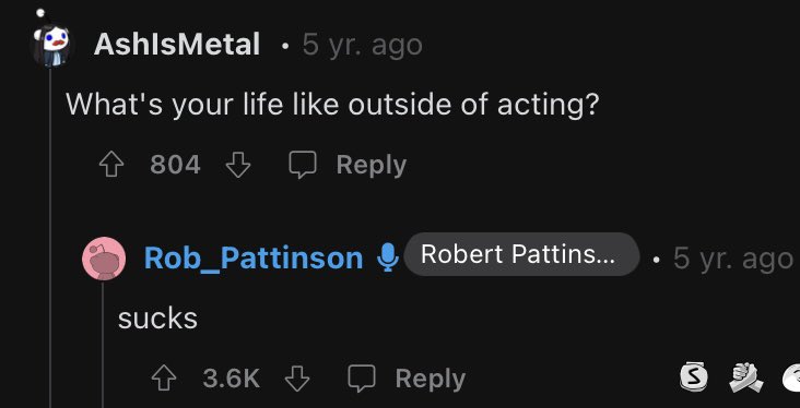 thinking about robert pattinson’s reddit AMA