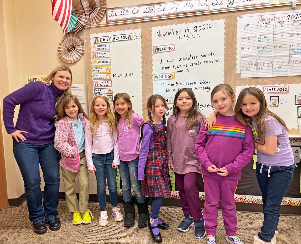 DawsonSchool's tweet image. Today, Dawson Bears proudly wore purple in honor of #RubyBridgesWalktoSchoolDay &amp;amp; learned more about this important piece of our nation&apos;s history through text &amp;amp; discussion in their classroom. #DawsonDifference #RubyBridgesFoundation