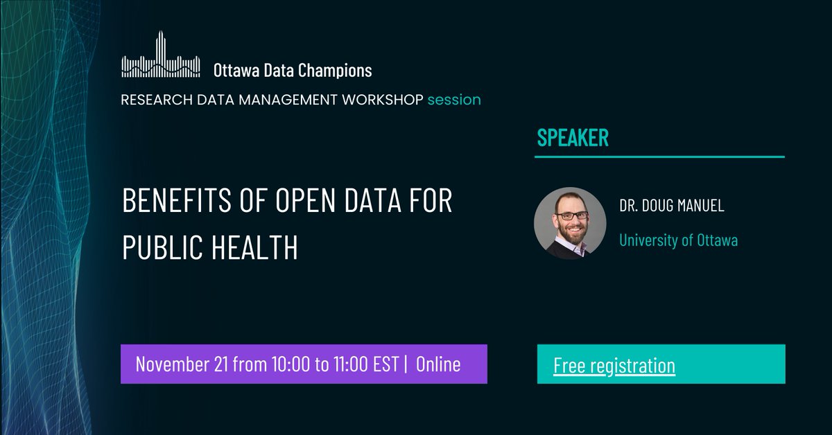 OHRI Journalology (@_journalology) on Twitter photo 📢Free webinar and Q&A!
Dr. Manuel <a href="/doug_manuel/">Doug Manuel</a> will discuss the benefits, challenges, and processes of data sharing in public health.
Monday, November 21 at 10 am EST.
Share w/ your network and register here 👉 uottawa-ca.zoom.us/meeting/regist… 📢Free webinar and Q&A!
Dr. Manuel <a href="/doug_manuel/">Doug Manuel</a> will discuss the benefits, challenges, and processes of data sharing in public health.
Monday, November 21 at 10 am EST.
Share w/ your network and register here 👉 uottawa-ca.zoom.us/meeting/regist…