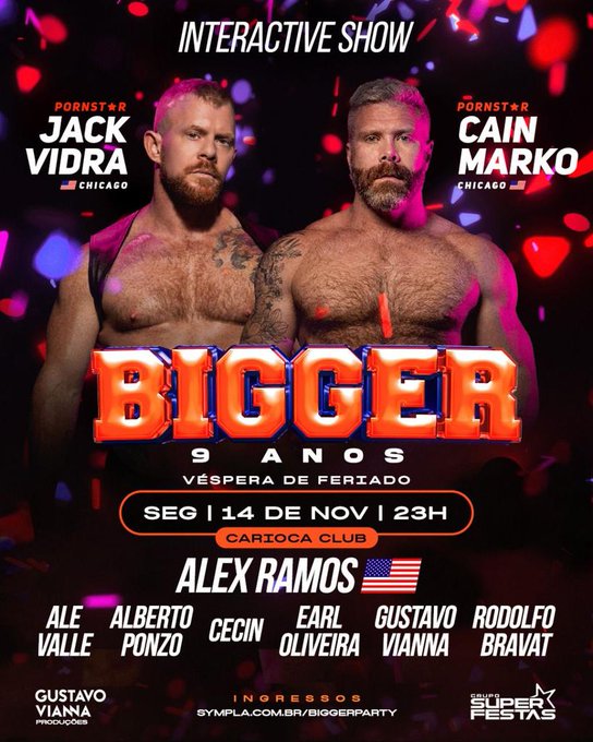 Tonight in Sao Paulo!  @CainMarkoXXX and I celebrate @BiggerParty's birthday https://t.co/4WrgmQFSab<a class="tags" href="/tag/cainmarkoxxx">@cainmarkoxxx</a>
