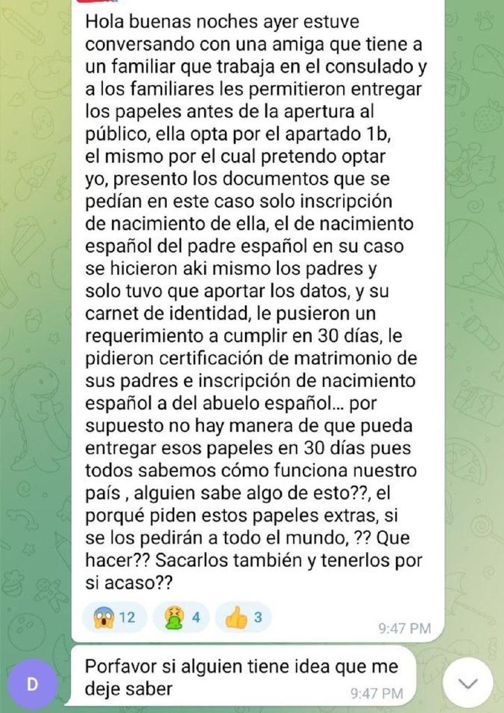 oyabi6674's tweet photo. LEAN Y DIGAN SI ESTO ES NECESARIO AL NUEVO CONSUL QUE HAGA UNA REVISIÓN DE TODO SU PERSONAL MENSAJE FILTRADO DE UN GRUPO DE DESCENDIENTES
@ConsEspLaHabana @MAECgob @jmalbares @M_Presidencia @sanchezcastejon @PSOE @DefensorPuebloE @DavidCasarejos @espaexterior @Cronicas_emigra https://t.co/7Q3RAzvjDN
